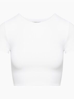 Aritzia Contour White Short Sleeve Crop Top